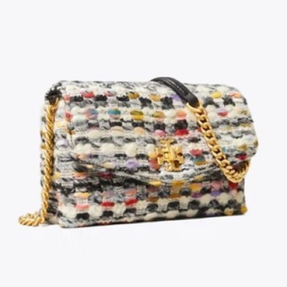 Tory Burch🌼NEW Kira Tweed chain wallet multicolor - Picture 5 of 15
